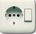 Combination switch/wall socket outlet Two-way switch 1611-0-0102