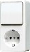Combination switch/wall socket outlet Two-way switch 1 676AWW