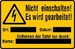 Warning/signing plate Plastic 192/70