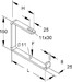 Ceiling bracket for cable support system 100 mm 25 mm ZCB 100