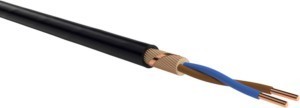 Low voltage power cable Cu, bare 10 mm² NYCWY 2x10 RE/10 S