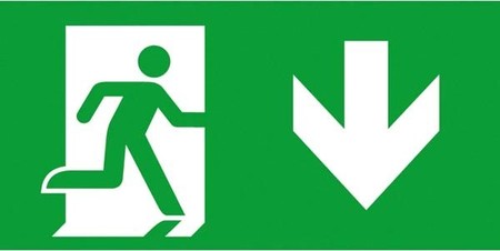 Pictogram for emergency luminaire Escape route 4 0071 354 242