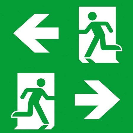 Pictogram for emergency luminaire Escape route 4 0071 354 510