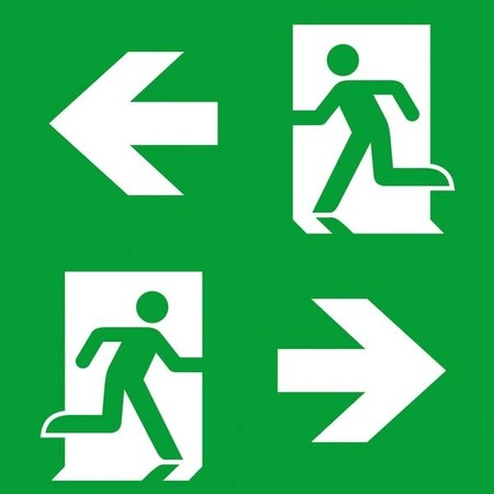 Pictogram for emergency luminaire Escape route 4 0071 354 533