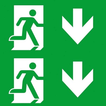 Pictogram for emergency luminaire Escape route 4 0071 354 534