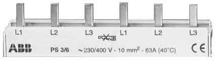 Phase busbar 3 6 17.6 mm 2CDL231001R1006