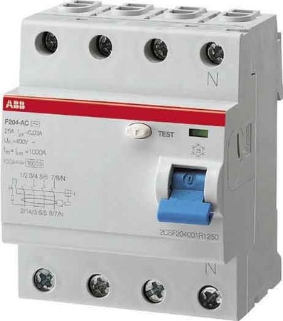 Residual current circuit breaker (RCCB) 4 400 V 2CSF204401R1250