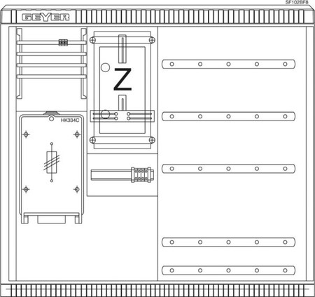 Unequipped meter cabinet  SF102BF8