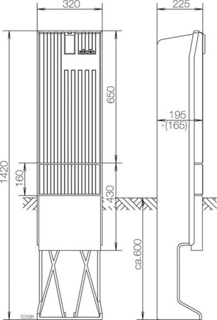 Unequipped meter cabinet  SK142H