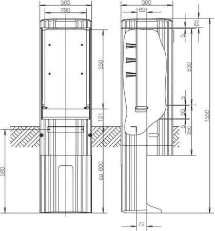 Unequipped meter cabinet Plastic 140 mm SL135P