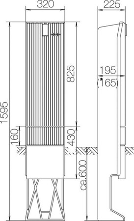 Unequipped meter cabinet Plastic 195 mm SL162