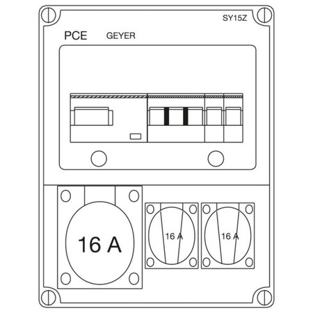 CEE socket outlet combination 1x16A5p400V None None SY15Z