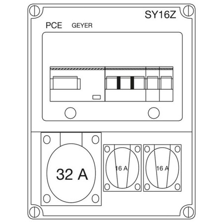 CEE socket outlet combination None 1x32A5p400V None SY16Z