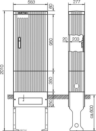 Unequipped meter cabinet Surface mounting Plastic SL205P