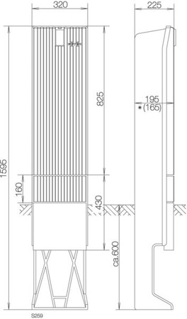 Unequipped meter cabinet Plastic 195 mm SL162P