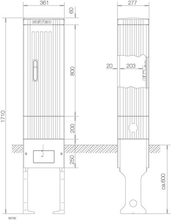 Unequipped meter cabinet Surface mounting Plastic SL172P