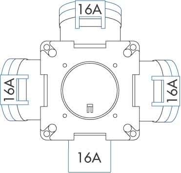 CEE socket outlet combination 3x16A3p230V None None 54566