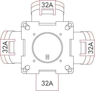 CEE socket outlet combination None 3x32A5p400V None 54567