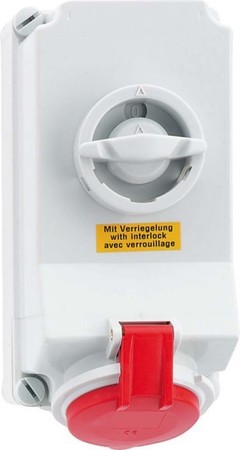 CEE socket outlet, disconnectable, with fuse 16 A 4 16038