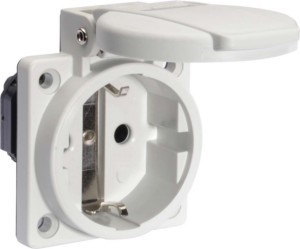 Panel mounted socket outlet with protective contact  71095