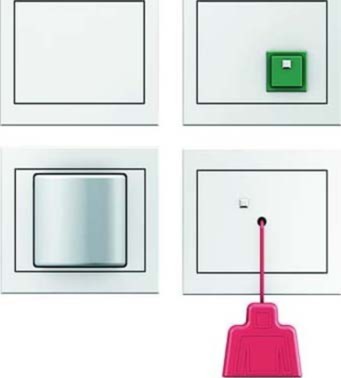 Handicapped person element for domestic switching devices  52007