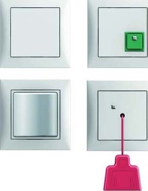 Handicapped person element for domestic switching devices  52008