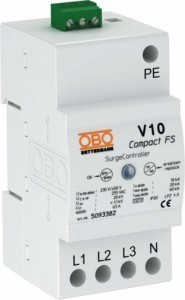 Surge protection device for power supply systems  5093382