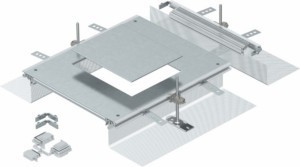 Extension unit for underfloor installation duct flush floor open