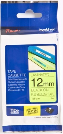 Labelling tape Black Yellow 5 m TZEC31