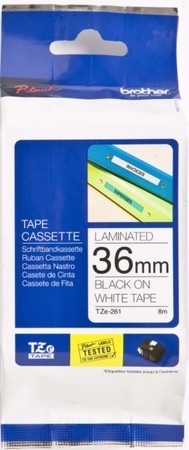 Labelling tape Black White 8 m TZE261