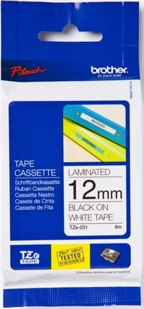 Labelling tape Black Transparent 8 m TZE111
