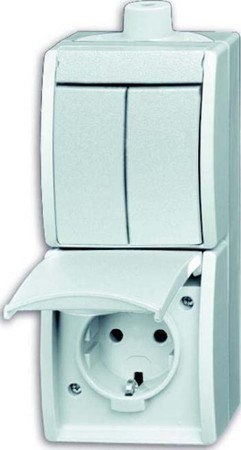 Combination switch/wall socket outlet Series switch 1684-0-0328