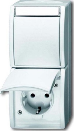 Combination switch/wall socket outlet Two-way switch 1684-0-0327