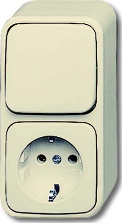 Combination switch/wall socket outlet Two-way switch 1641-0-0174