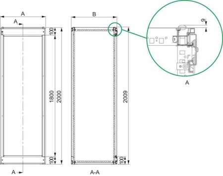 Switchgear cabinet (empty) 800 mm 2000 mm 600 mm NSYSF20860M