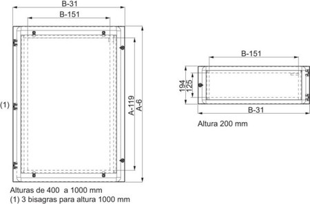 Door/operating panel (switchgear cabinet) Partial door NSYMPD88T