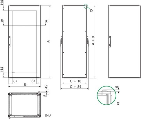 Switchgear cabinet (empty) 800 mm 1200 mm 800 mm NSYSF12880E
