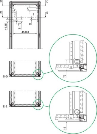 Component for installation (switchgear cabinet) 44.45 mm NSYRC1U