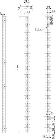 Component for installation (switchgear cabinet) 42 mm NSYSMVR14