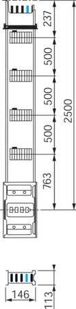 Busbar trunk unit for riser cable 5 4 800 A KSA800EV4254