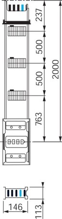 Busbar trunk unit for riser cable 5 4 630 A KSA630EV4203