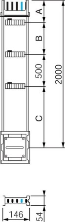 Busbar trunk unit for riser cable 5 4 250 A KSA250EV4203