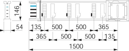 Busbar trunk unit Single 400 A 5 KSA400ED4156