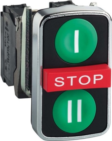 Push button, complete 3 Red/green Rectangular XB4BA731327