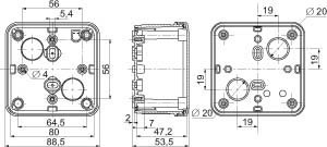 Empty cabinet 89 mm 89 mm 54 mm NSYTBS885