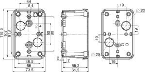 Empty cabinet 116 mm 74 mm 62 mm NSYTBP1176