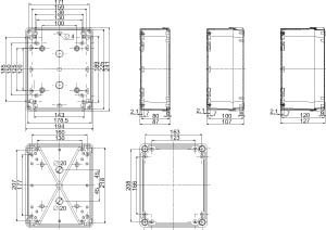 Empty cabinet 241 mm 194 mm 107 mm NSYTBP241910