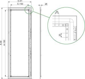 Door/operating panel (switchgear cabinet) Stop door NSYSFD184