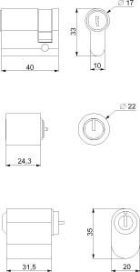 Insert for lock system Cylinder NSYINASSA2