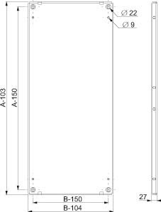 Mounting plate for distribution board 1400 mm 600 mm NSYMP146